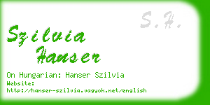 szilvia hanser business card